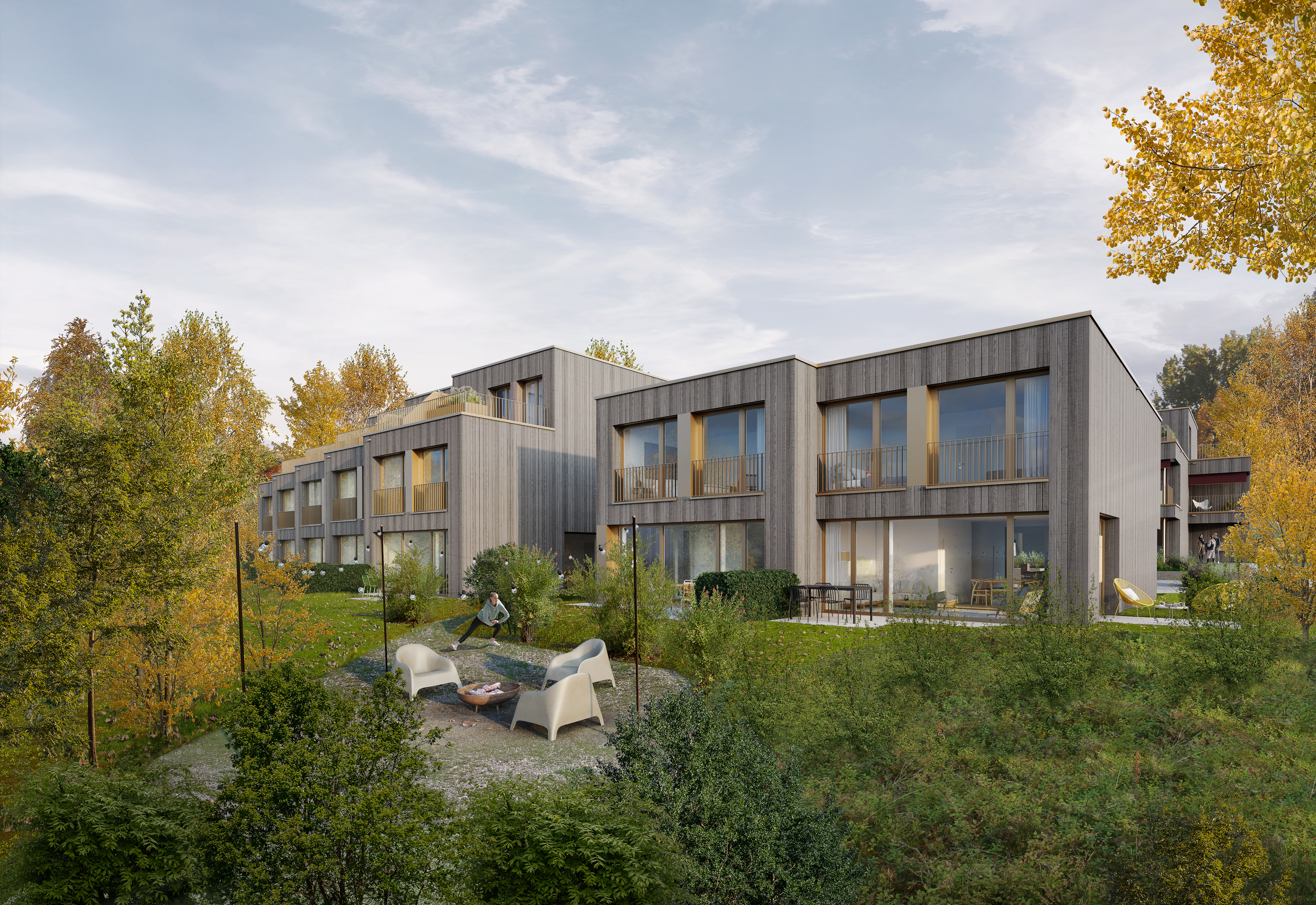 Reiheneinfamilienhäuser mit Holzfassade